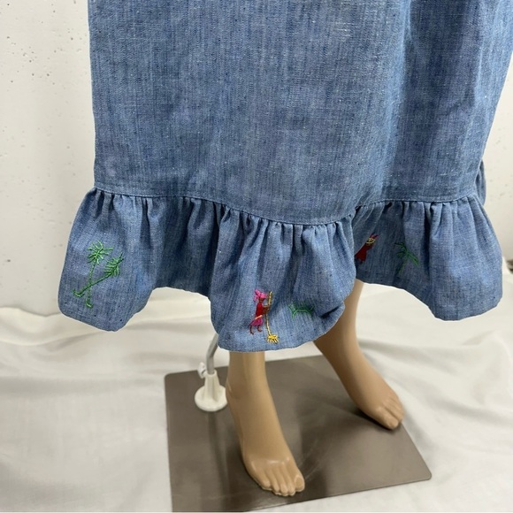 Vintage Handmade size Small Blue Embroidered Peasant MIDI Skirt - Picture 10 of 13